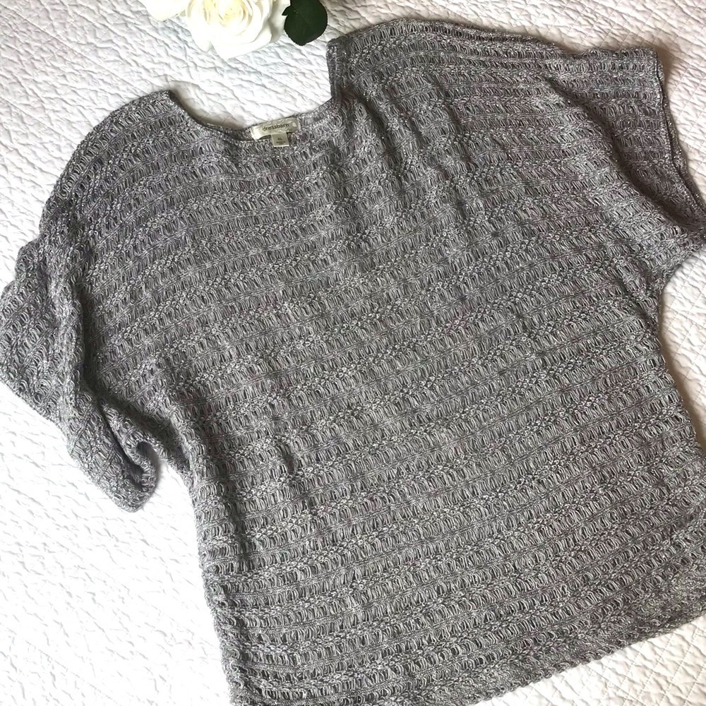 Dress Barn Silver Dolman Sweater